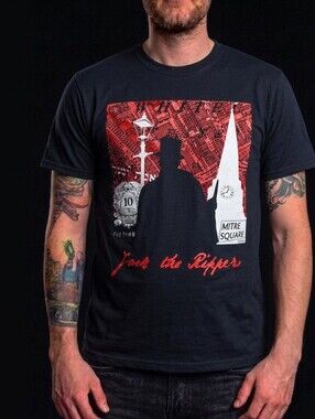 Vintage 2009 Jack the Ripper Whitechapel Graphic T-Shirt Black Size Large NWOT